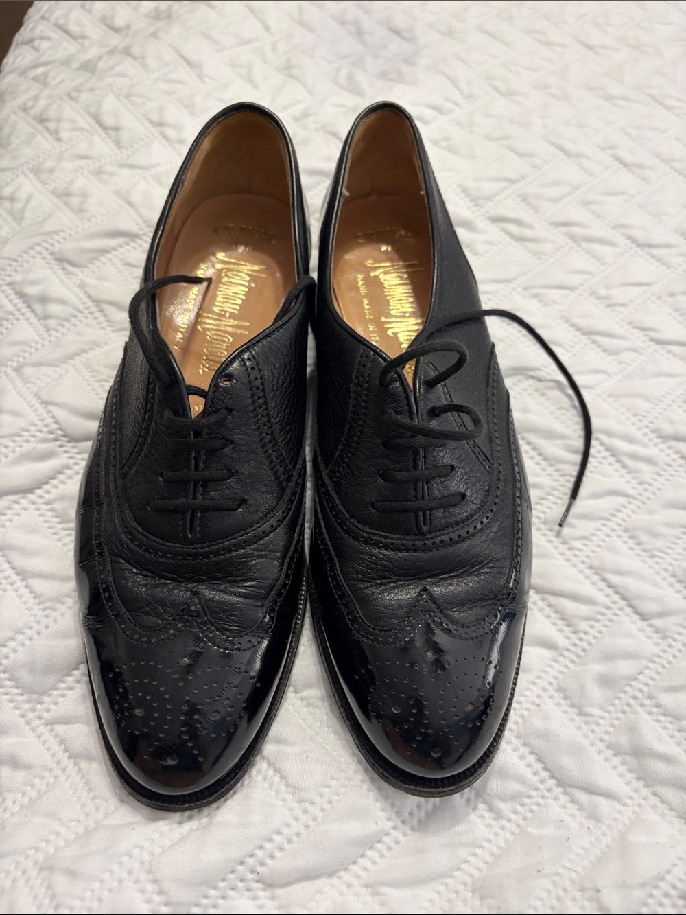 Classic Black Leather Wingtip Oxford Shoes - Neiman Marcus